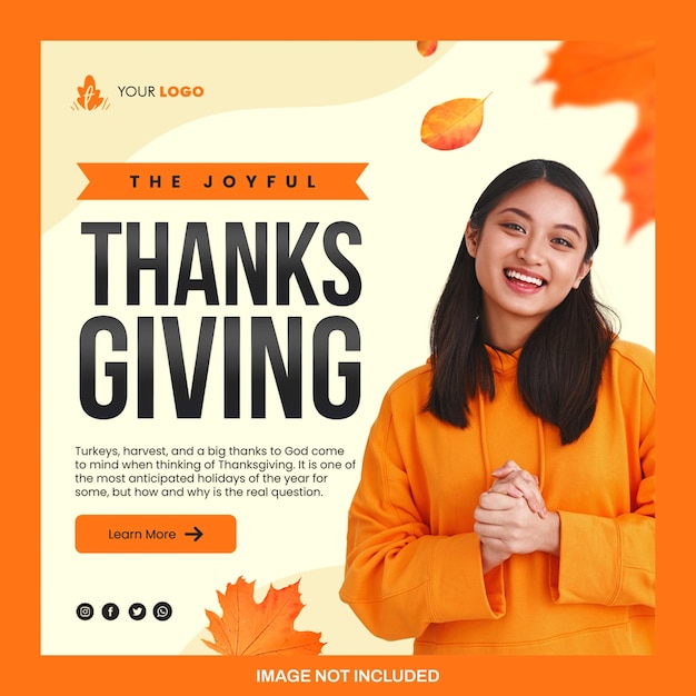 Thanksgiving social media psd template light