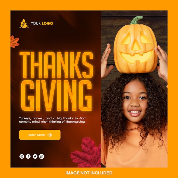 Thanksgiving social media psd template