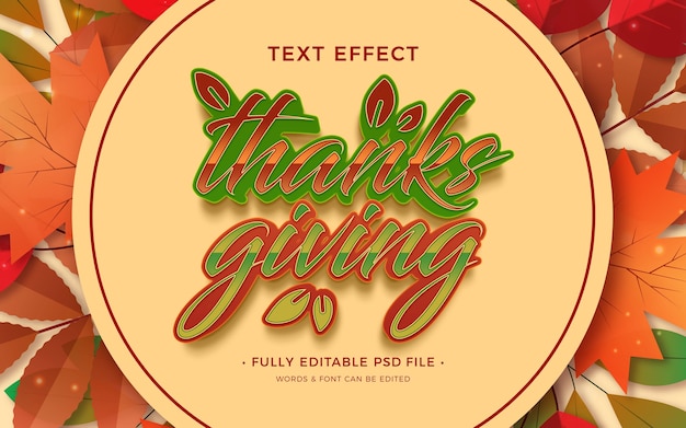 PSD thanksgiving text effect