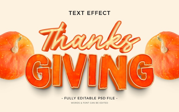 PSD thanksgiving text effect