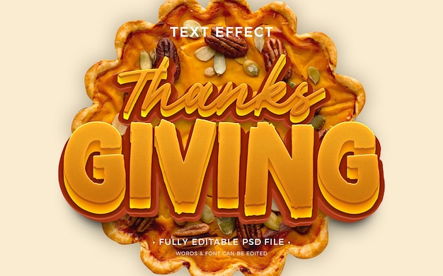 PSD thanksgiving text effect