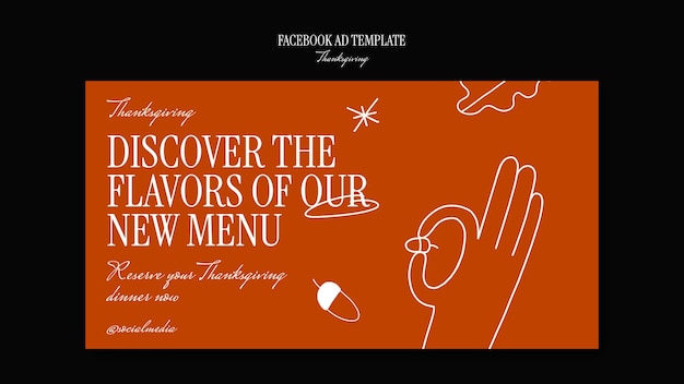 Thanksgiving viering facebook-sjabloon