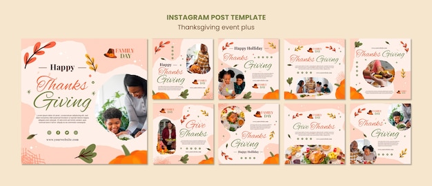 PSD thanksgiving viering instagram berichten collectie