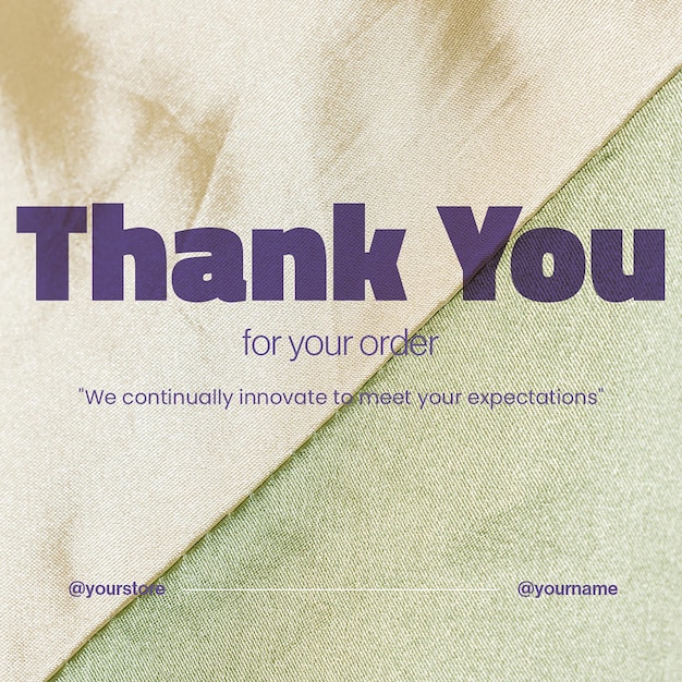 thankyou lettering design with blurred bloob for instagram post