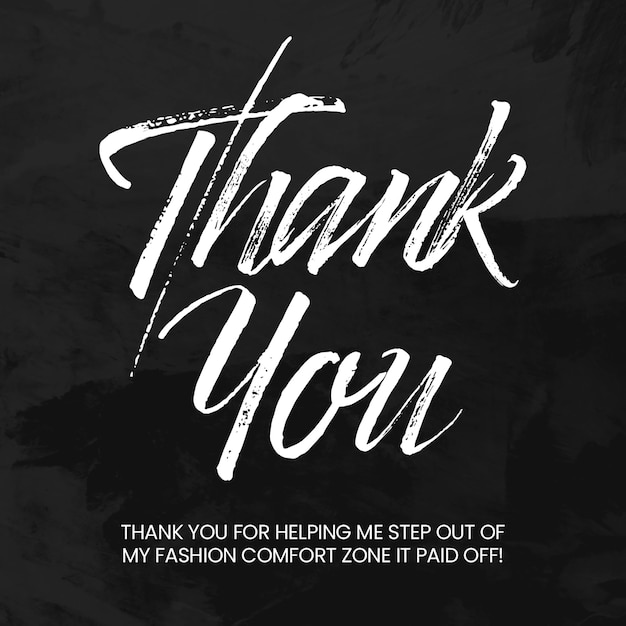 PSD thankyou typography lettering design concept for instagram and social media post