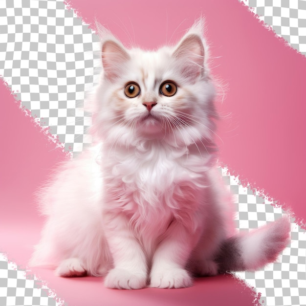 PSD Прекрасный котенок изображает разные эмоции на прозрачном фоне в серии поз он является любимым спутником для людей