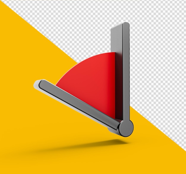 The clock and timestamp without numbers Isolated on a Yellow background 3d illustration