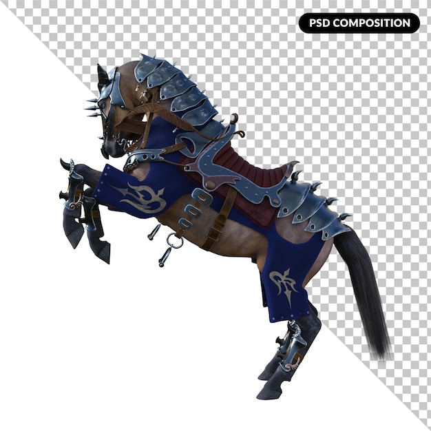 Рыцарь-конь изолированный 3d рендеринг