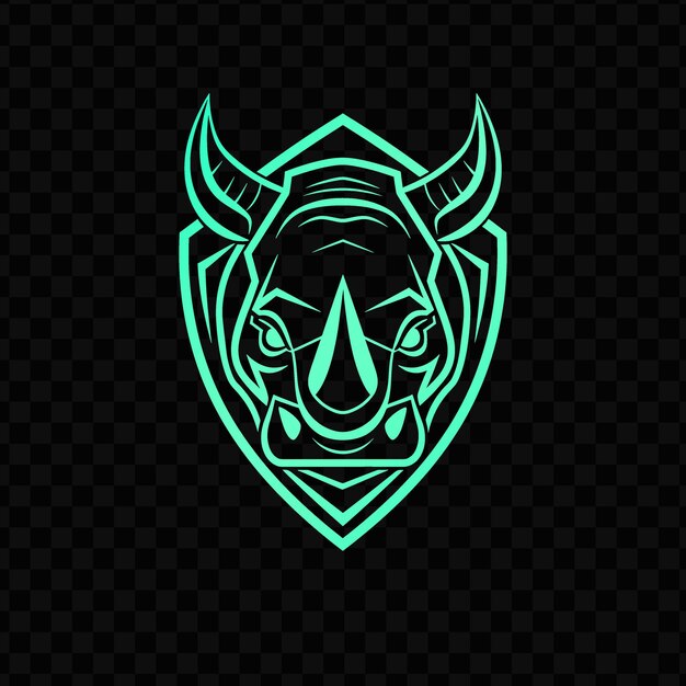 PSD Логотип быка с рогами на черном фоне