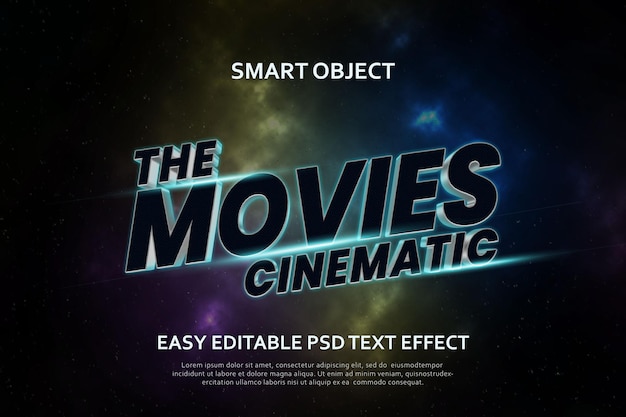 Кинотеатр - это легко редактируемый текстовый эффект psd