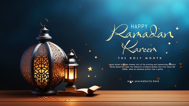 PSD Открытый священный коран мусульманский праздник священного месяца рамадан карим