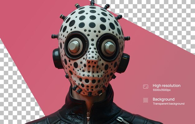 PSD the_pink_and_black_mask_has_studs_and_eyes