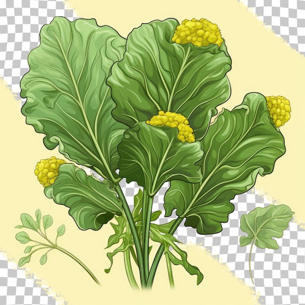 PSD brassica oleraceaの丸くて滑らかな巻き毛の葉は色鮮やかで美しく、成熟すると緑色になり、最終的には黄色になります。