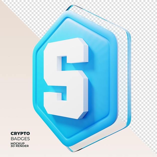 PSD sandbox sand badge right view 3d 렌더링 코인