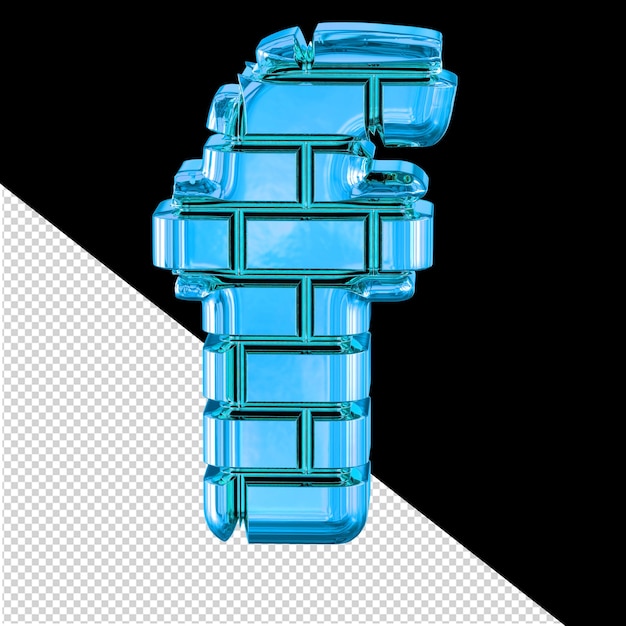 PSD 青いレンガ文字 f のシンボル