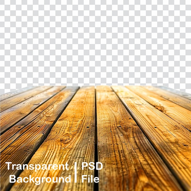 PSD the wooden table top is isolated in transparent hd quality