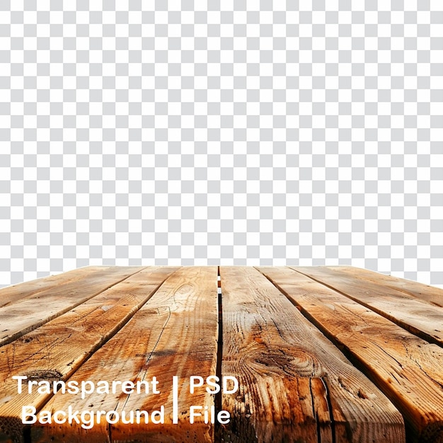 PSD the wooden table top is isolated in transparent hd quality