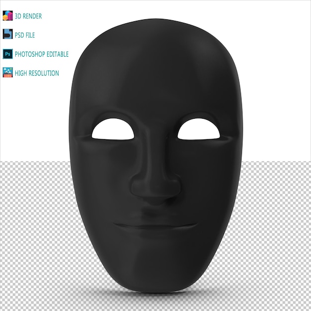 PSD theater face mask 3d modeling psd