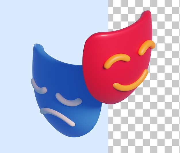 Theater Mask 3D Icon