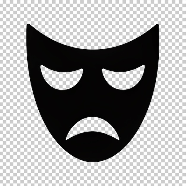 PSD theater mask icon simple vector mental busy coping skills on transparent background