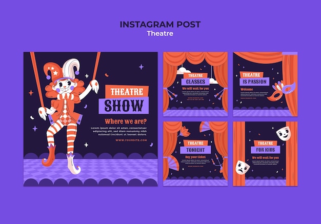 PSD theater show  instagram posts