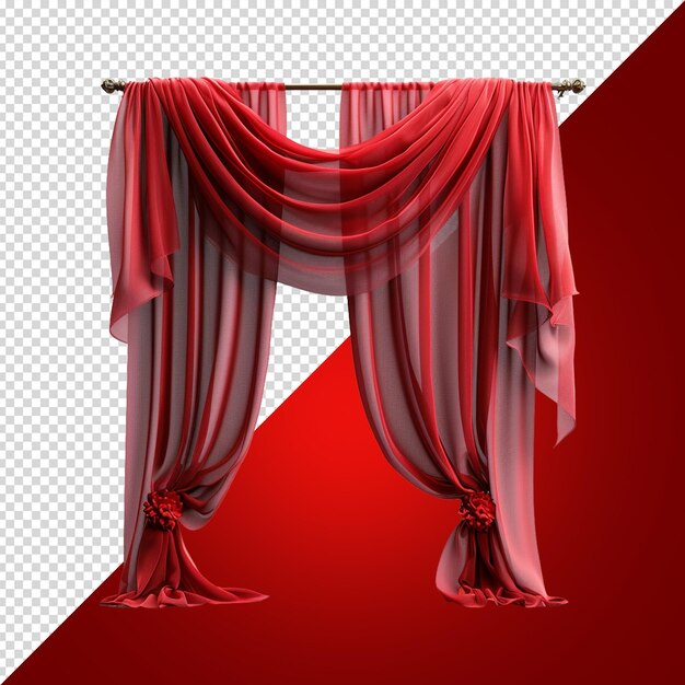 Theatre curtain isolated on white background