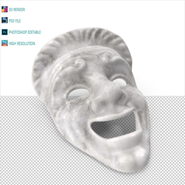 PSD theatre face mask 3d modeling psd