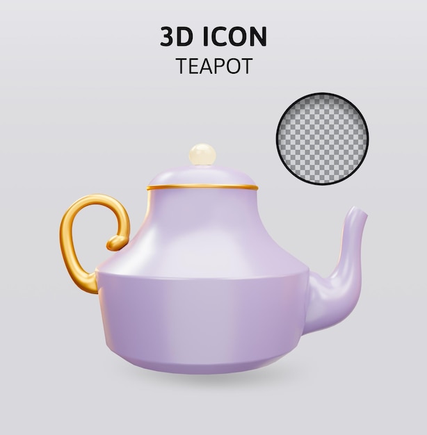 Theepot 3D-rendering illustratie