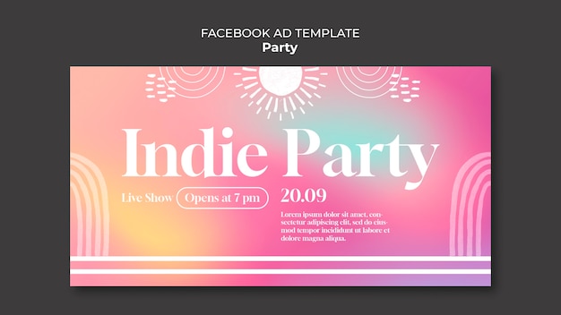 PSD themed party facebook template