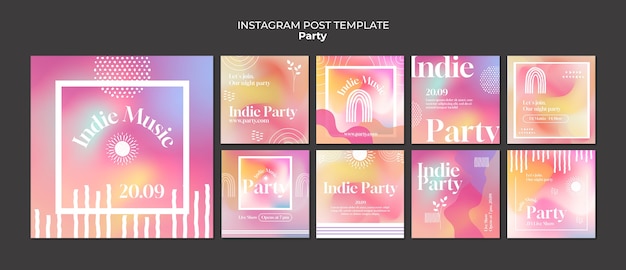 PSD themed party  instagram posts