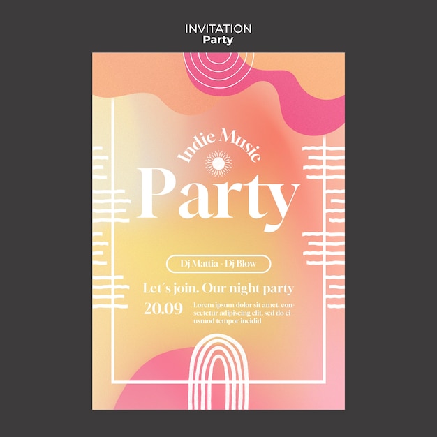 PSD themed party invitation template