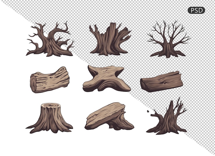 PSD themed tree stilt root