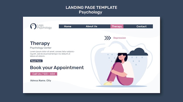 PSD therapy center template landing page