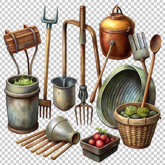 There are many different types of gardening tools and flowers