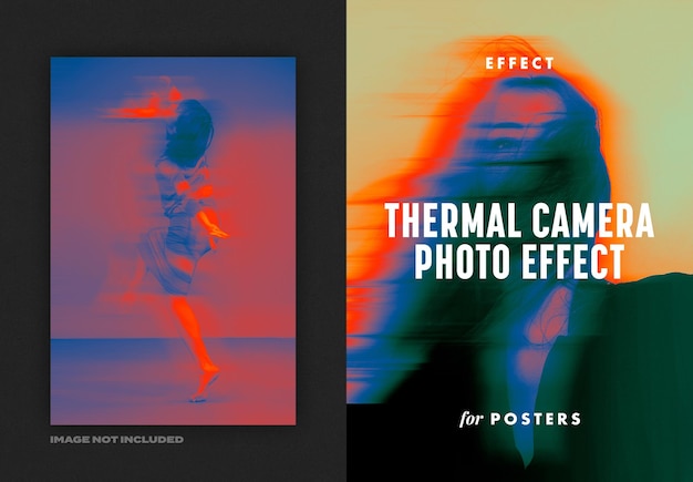 PSD thermal camera photo effect for posters