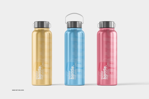 thermal water bottles mockup