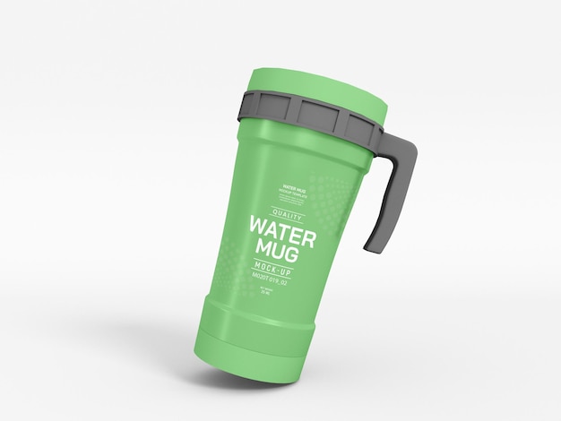 Tazza per acqua termale con coperchio protettivo mockup