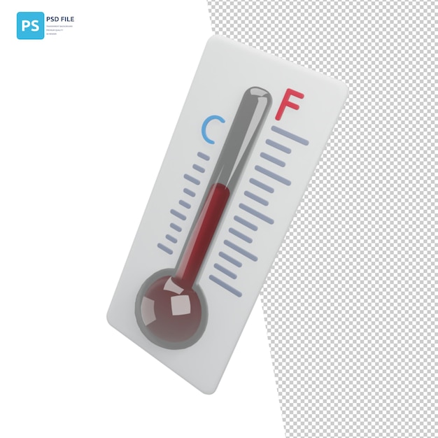 Thermometer in 3d illustration design assets