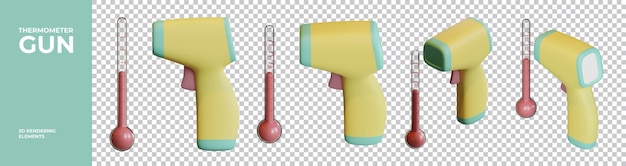 PSD thermometer gun 3d rendering elements