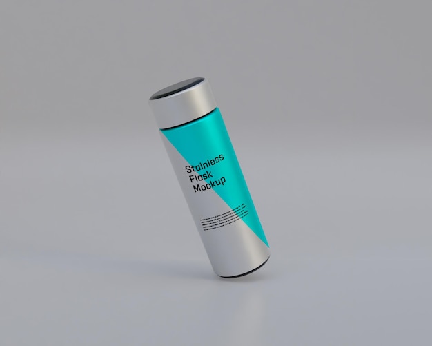 PSD termos mockup 3d in acciaio inox