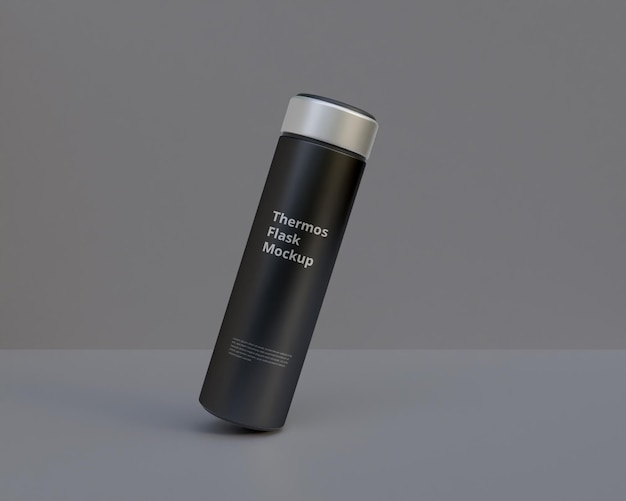 Thermos flask mockup stainless still