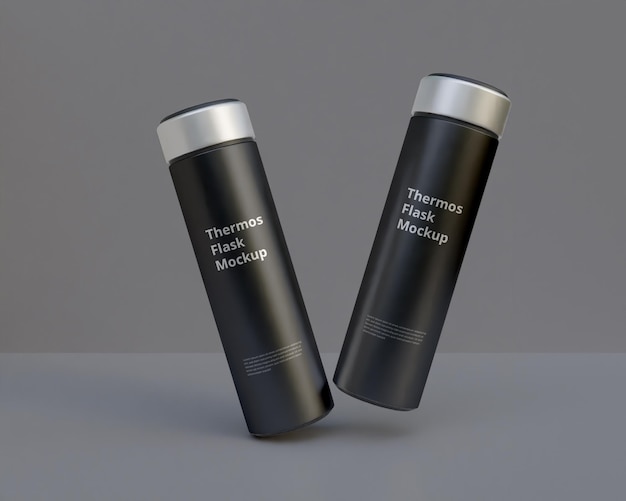 Thermos flask mockup stainless still