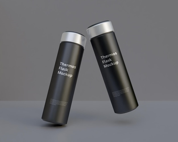 Thermos flask mockup stainless still