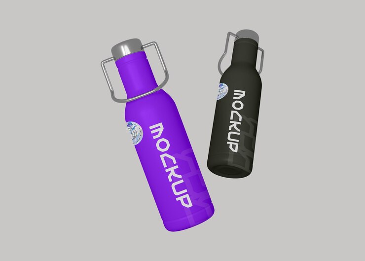 PSD thermos holder mockup for brand identity