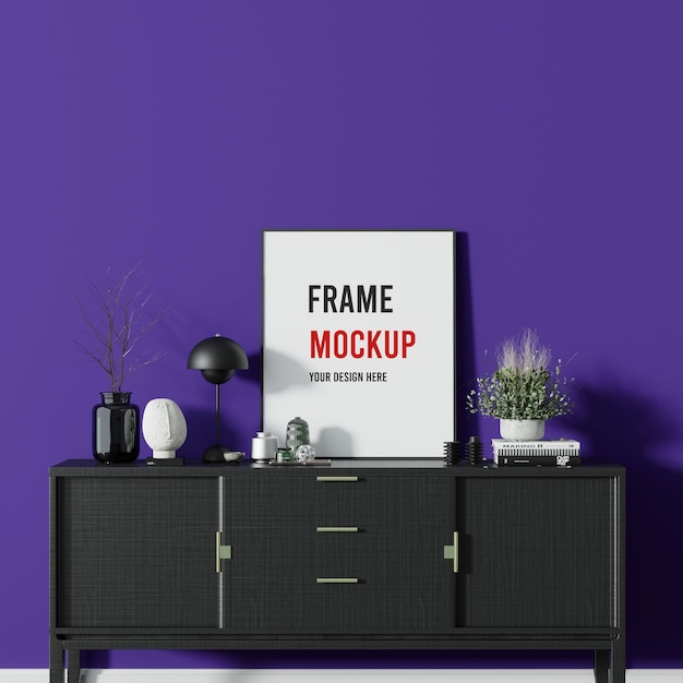 Thin black frame mockup