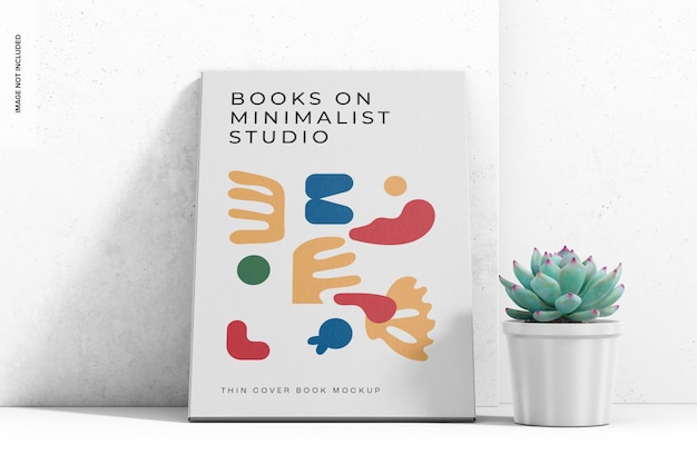 Mockup di libro con copertina sottile, vista frontale