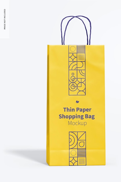 Thin paper shopping bag mockup