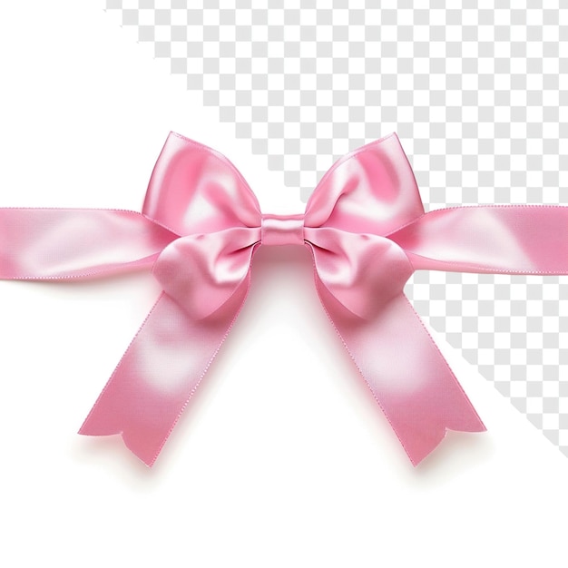 Thin Pink Bow Isolated on Transparent Background