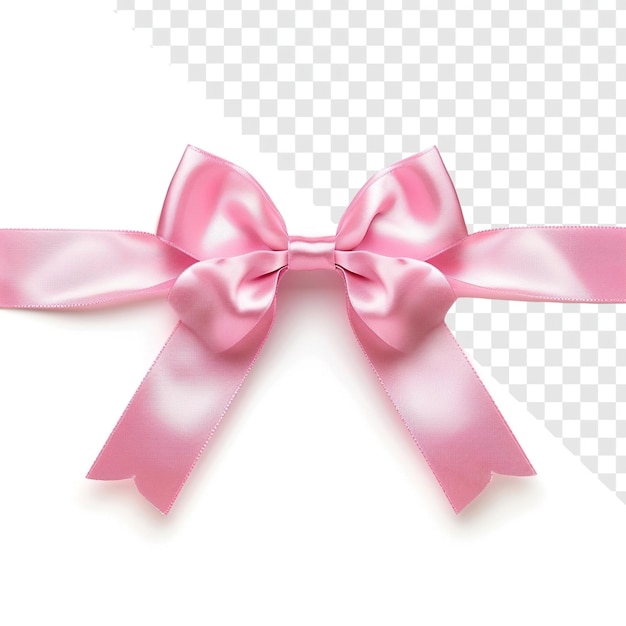 PSD thin pink bow isolated on transparent background