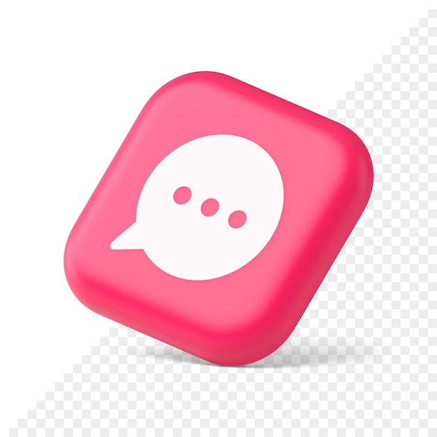 Think bubble chat button online dialogue social network communication 3d icon symbol website element